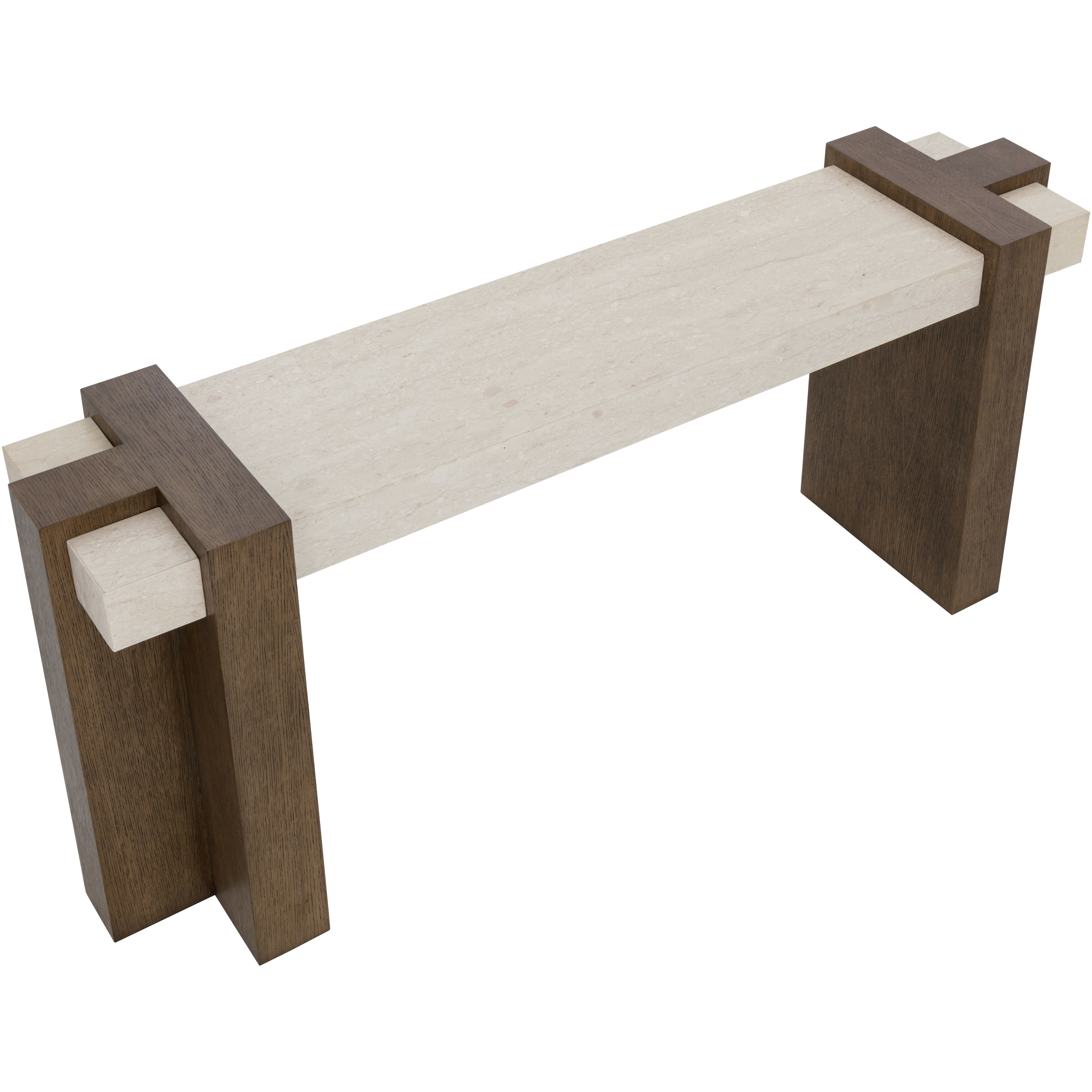 Minerva 73.25 X 17.75 inch Cream / Brown Console Table